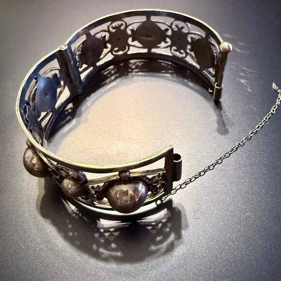 Vintage Mexico Sterling Silver 925 Scroll Link Bracelet - Picture 8 of 11